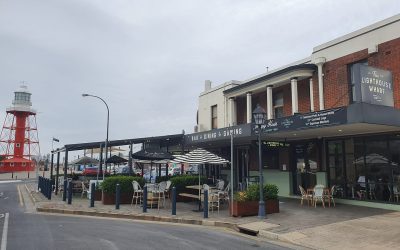 Lighthouse Wharf Hotel outdoor dining